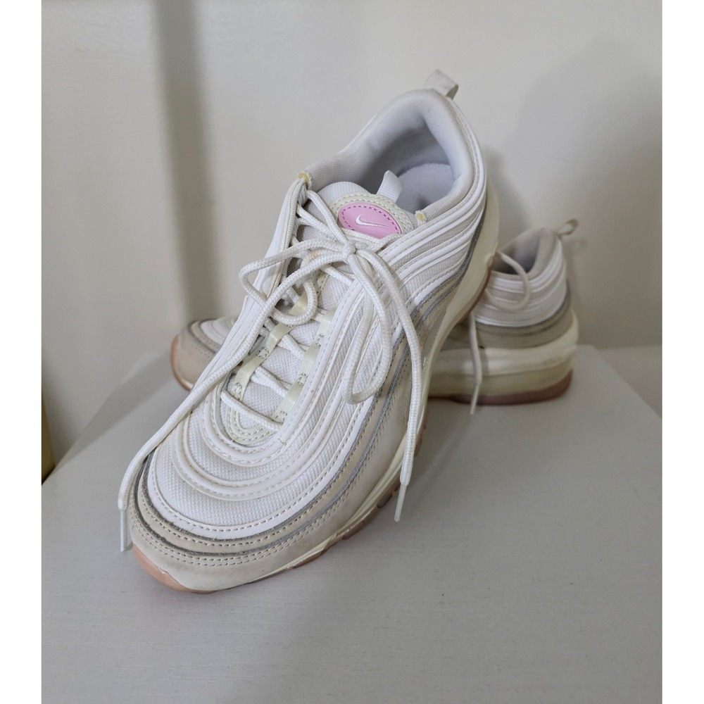 Women's Nike Air Max 97 Pink White Cream Athleisure Gorpcore Feminine Sz 8.5